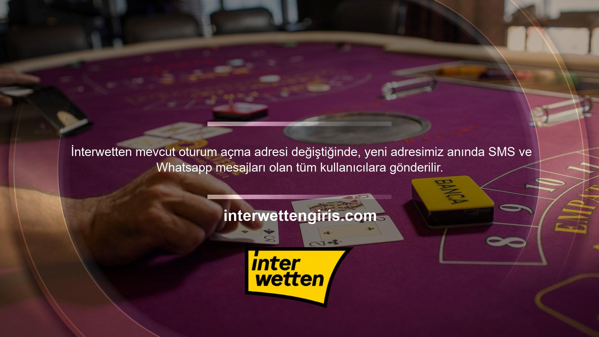 İnterwetten için en son giriş adresini almak için sayfamızdaki bağlantıyı kullanabilirsiniz